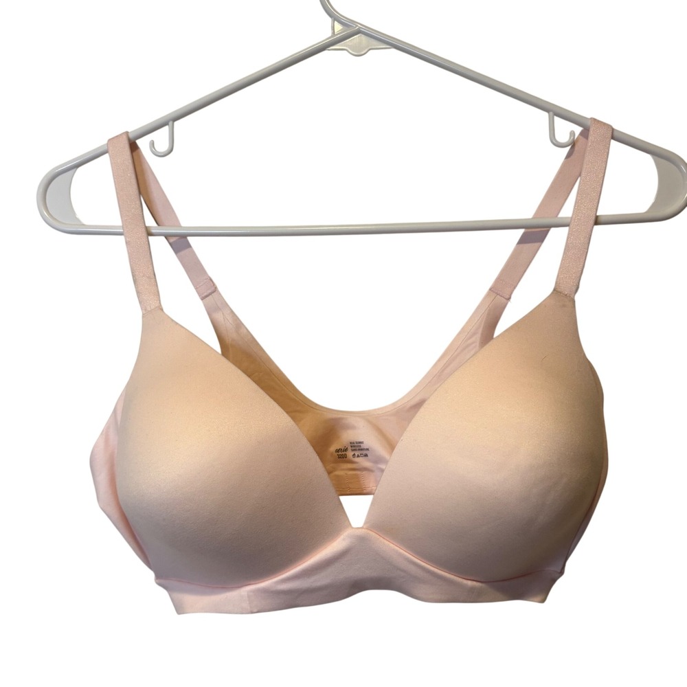 Aerie Real Sunnie Wireless Bra Women‎ 32D Light Pink Smooth Padded Comfort